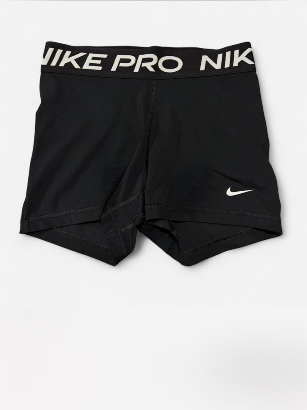 Nike Black Women's Performance Compression Shorts with White Logo